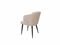 Colenis - sara eetkamerstoel - set van 6 - taupe - chenille stof - industrieel - zwarte poten - afbeelding 4 van  5