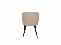 Colenis - sara eetkamerstoel - set van 6 - taupe - chenille stof - industrieel - zwarte poten - afbeelding 5 van  5