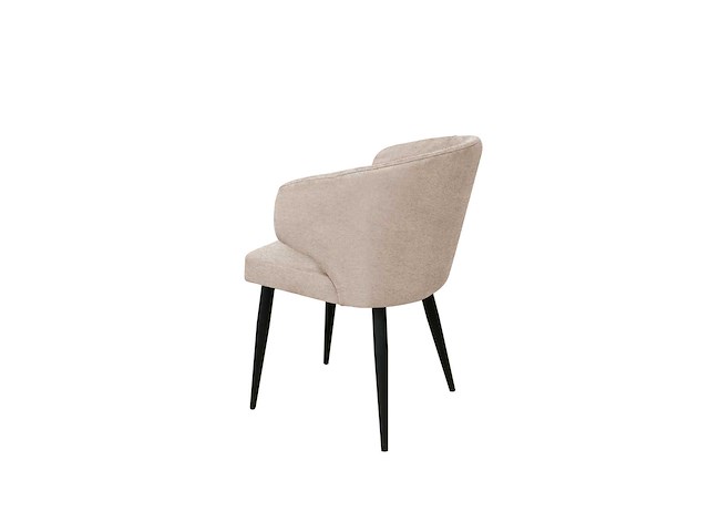 Colenis - sara eetkamerstoel - set van 6 - taupe - chenille stof - industrieel - zwarte poten - afbeelding 4 van  5