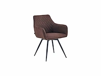 Colenis - sierra eetkamerstoel - set van 4 - bruin - microfiber stof - microvezel - industrieel - afbeelding 1 van  4
