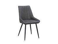 Colenis - skandi eetkamerstoel - set van 4 - antraciet - microvezel - microfiber - industrieel - design - comfortabele en duurzame eetkamerstoelen - afbeelding 1 van  4