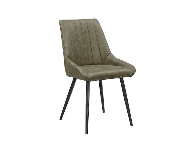 Colenis - skandi eetkamerstoel - set van 4 - groen - microvezel - microfiber - industrieel - design - comfortabele en duurzame eetkamerstoelen - afbeelding 1 van  4