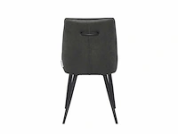 Colenis - skandi eetkamerstoel - set van 6 - antraciet - microvezel - microfiber - industrieel - design - comfortabele en duurzame eetkamerstoelen - afbeelding 2 van  4