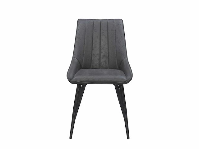Colenis - skandi eetkamerstoel - set van 6 - antraciet - microvezel - microfiber - industrieel - design - comfortabele en duurzame eetkamerstoelen - afbeelding 3 van  4