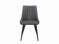 Colenis - skandi eetkamerstoel - set van 6 - antraciet - microvezel - microfiber - industrieel - design - comfortabele en duurzame eetkamerstoelen - afbeelding 3 van  4