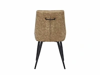 Colenis - skandi eetkamerstoel - set van 6 - beige - microvezel - microfiber - industrieel - design - comfortabele en duurzame eetkamerstoelen - afbeelding 2 van  4