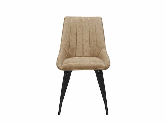 Colenis - skandi eetkamerstoel - set van 6 - beige - microvezel - microfiber - industrieel - design - comfortabele en duurzame eetkamerstoelen - afbeelding 3 van  4