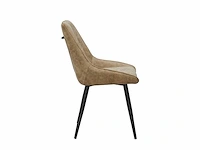 Colenis - skandi eetkamerstoel - set van 6 - beige - microvezel - microfiber - industrieel - design - comfortabele en duurzame eetkamerstoelen - afbeelding 4 van  4