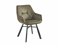 Colenis - solido eetkamerstoel - set van 4 - groen - microfiber stof - industrieel - met armleuning - stoel - afbeelding 1 van  4