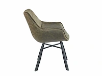 Colenis - solido eetkamerstoel - set van 4 - groen - microfiber stof - industrieel - met armleuning - stoel - afbeelding 3 van  4