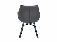 Colenis - solido eetkamerstoel - set van 6 - antraciet - microfiber stof - industrieel - met armleuning - stoel - afbeelding 3 van  3