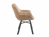 Colenis - solido eetkamerstoel - set van 6 - wood - microfiber stof - industrieel - met armleuning - stoel - afbeelding 2 van  2