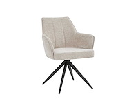 Colenis - sophie eetkamerstoel - set van 4 - beige - chenille stof - met armleuning - afbeelding 1 van  2