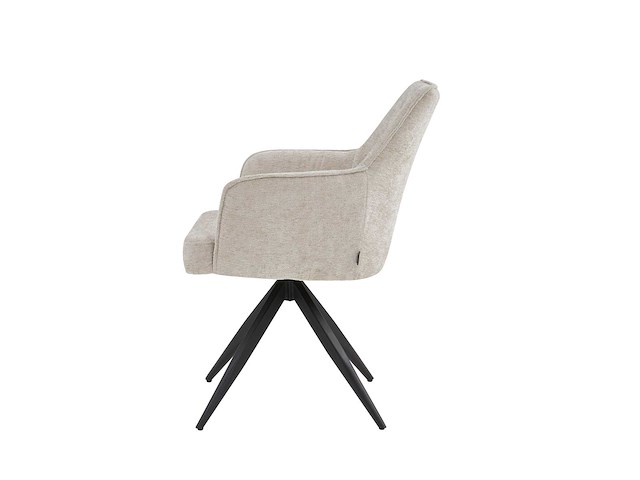 Colenis - sophie eetkamerstoel - set van 4 - beige - chenille stof - met armleuning - afbeelding 2 van  2