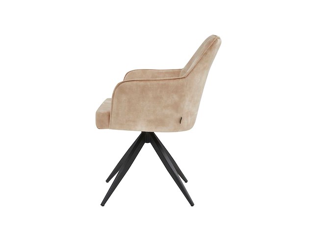 Colenis - sophie eetkamerstoel - set van 6 - beige - adoré velvet - met armleuning - afbeelding 3 van  4