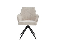 Colenis - sophie eetkamerstoel - set van 6 - beige - chenille stof - met armleuning - afbeelding 2 van  3