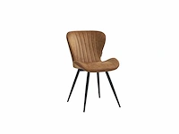 Colenis - star eetkamerstoel - set van 4 - cognac - microvezel - microfiber - industrieel - design - eetkamerstoelen - stoel - afbeelding 1 van  3