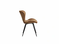 Colenis - star eetkamerstoel - set van 4 - cognac - microvezel - microfiber - industrieel - design - eetkamerstoelen - stoel - afbeelding 3 van  3