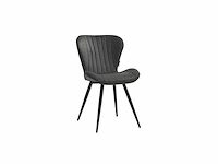 Colenis - star eetkamerstoel - set van 6 - antraciet - microvezel - microfiber - industrieel - design - eetkamerstoelen - stoel - afbeelding 1 van  2