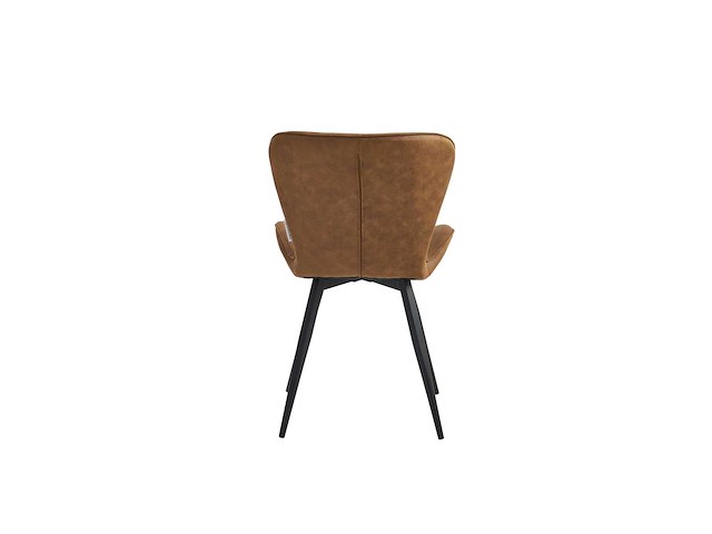 Colenis - star eetkamerstoel - set van 6 - cognac - microvezel - microfiber - industrieel - design - eetkamerstoelen - stoel - afbeelding 2 van  4
