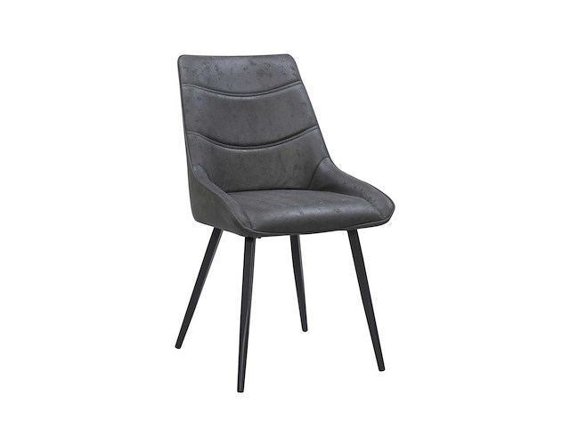 Colenis - svensk eetkamerstoel - set van 4 - antraciet - microvezel - microfiber - industrieel - design - comfortabele en duurzame eetkamerstoelen - afbeelding 1 van  3