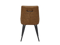 Colenis - svensk eetkamerstoel - set van 4 - cognac - microvezel - microfiber - industrieel - design - comfortabele en duurzame eetkamerstoelen - afbeelding 4 van  4