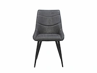 Colenis - svensk eetkamerstoel - set van 6 - antraciet - microvezel - microfiber - industrieel - design - comfortabele en duurzame eetkamerstoelen - afbeelding 3 van  4