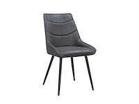 Colenis - svensk eetkamerstoel - set van 6 - antraciet - microvezel - microfiber - industrieel - design - comfortabele en duurzame eetkamerstoelen - afbeelding 1 van  4