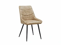 Colenis - svensk eetkamerstoel - set van 6 - beige - microvezel - microfiber - industrieel - design - comfortabele en duurzame eetkamerstoelen - afbeelding 1 van  4