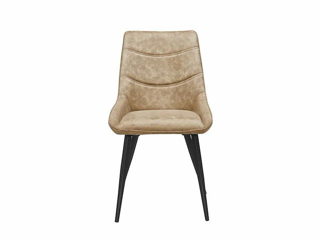 Colenis - svensk eetkamerstoel - set van 6 - beige - microvezel - microfiber - industrieel - design - comfortabele en duurzame eetkamerstoelen - afbeelding 3 van  4