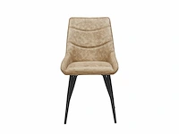 Colenis - svensk eetkamerstoel - set van 6 - beige - microvezel - microfiber - industrieel - design - comfortabele en duurzame eetkamerstoelen - afbeelding 3 van  4