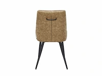Colenis - svensk eetkamerstoel - set van 6 - beige - microvezel - microfiber - industrieel - design - comfortabele en duurzame eetkamerstoelen - afbeelding 4 van  4