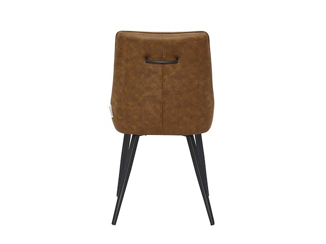 Colenis - svensk eetkamerstoel - set van 6 - cognac - microvezel - microfiber - industrieel - design - comfortabele en duurzame eetkamerstoelen - afbeelding 4 van  4
