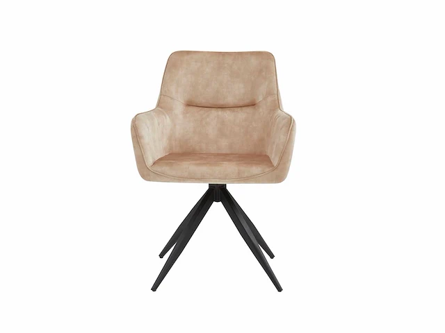 Colenis - tess eetkamerstoel - set van 4 - beige - adoré velvet - met armleuning - afbeelding 2 van  3
