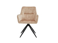 Colenis - tess eetkamerstoel - set van 4 - beige - adoré velvet - met armleuning - afbeelding 2 van  3