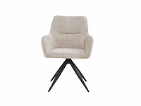 Colenis - tess eetkamerstoel - set van 4 - beige - chenille stof - met armleuning - afbeelding 2 van  3