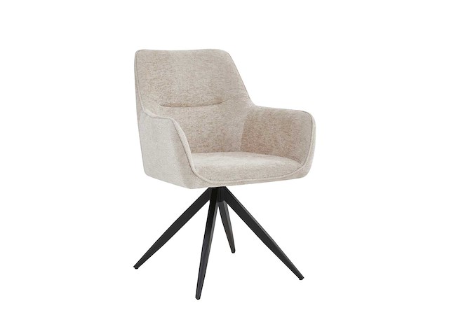 Colenis - tess eetkamerstoel - set van 4 - beige - chenille stof - met armleuning - afbeelding 1 van  3