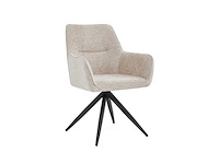 Colenis - tess eetkamerstoel - set van 4 - beige - chenille stof - met armleuning - afbeelding 1 van  3