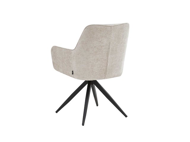 Colenis - tess eetkamerstoel - set van 4 - beige - chenille stof - met armleuning - afbeelding 3 van  3