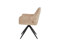 Colenis - tess eetkamerstoel - set van 6 - beige - adoré velvet - met armleuning - afbeelding 3 van  4