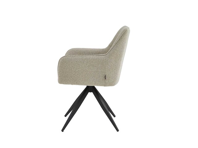 Colenis - tess eetkamerstoel - set van 6 - beige - bouclé stof - met armleuning - afbeelding 2 van  2