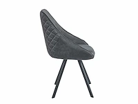 Colenis - twisty eetkamerstoel - set van 4 - antraciet - microfiber - zwarte poten - afbeelding 2 van  3