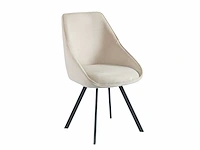Colenis - twisty eetkamerstoel - set van 4 - beige - velvet - zwarte poten - afbeelding 1 van  4
