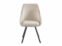 Colenis - twisty eetkamerstoel - set van 4 - beige - velvet - zwarte poten - afbeelding 2 van  4