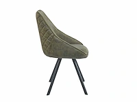 Colenis - twisty eetkamerstoel - set van 4 - groen - microfiber - zwarte poten - afbeelding 2 van  3