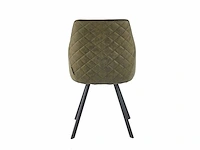Colenis - twisty eetkamerstoel - set van 4 - groen - microfiber - zwarte poten - afbeelding 3 van  3