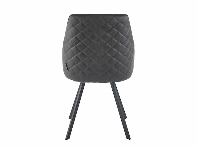 Colenis - twisty eetkamerstoel - set van 6 - antraciet - microfiber - zwarte poten - afbeelding 2 van  2
