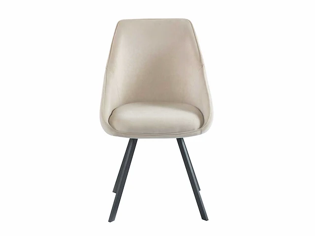 Colenis - twisty eetkamerstoel - set van 6 - beige - velvet - zwarte poten - afbeelding 2 van  2