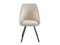 Colenis - twisty eetkamerstoel - set van 6 - beige - velvet - zwarte poten - afbeelding 2 van  2