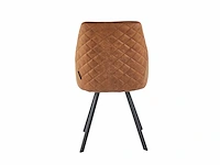 Colenis - twisty eetkamerstoel - set van 6 - cognac - microfiber - zwarte poten - afbeelding 2 van  2